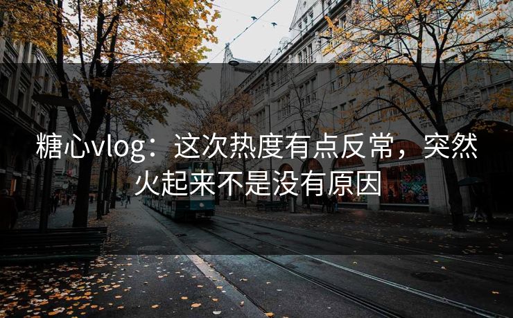糖心vlog：这次热度有点反常，突然火起来不是没有原因