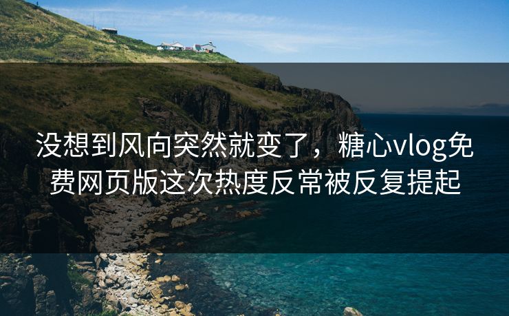没想到风向突然就变了，糖心vlog免费网页版这次热度反常被反复提起