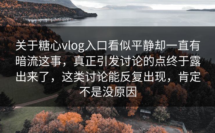 关于糖心vlog入口看似平静却一直有暗流这事，真正引发讨论的点终于露出来了，这类讨论能反复出现，肯定不是没原因