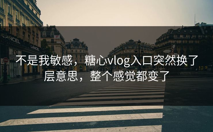 不是我敏感，糖心vlog入口突然换了层意思，整个感觉都变了
