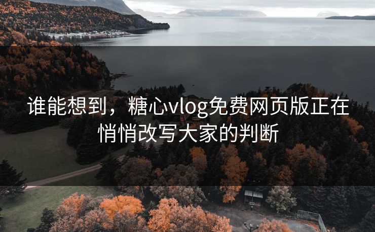 谁能想到，糖心vlog免费网页版正在悄悄改写大家的判断