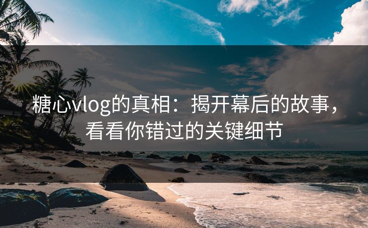 糖心vlog的真相：揭开幕后的故事，看看你错过的关键细节