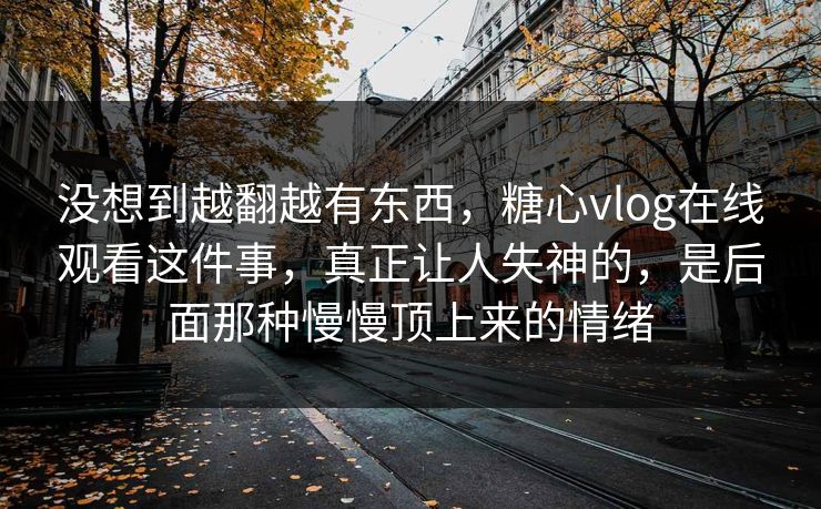 没想到越翻越有东西，糖心vlog在线观看这件事，真正让人失神的，是后面那种慢慢顶上来的情绪