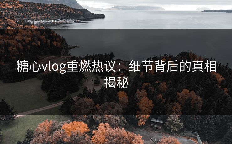 糖心vlog重燃热议：细节背后的真相揭秘