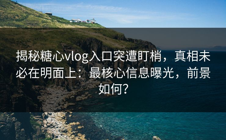 揭秘糖心vlog入口突遭盯梢，真相未必在明面上：最核心信息曝光，前景如何？
