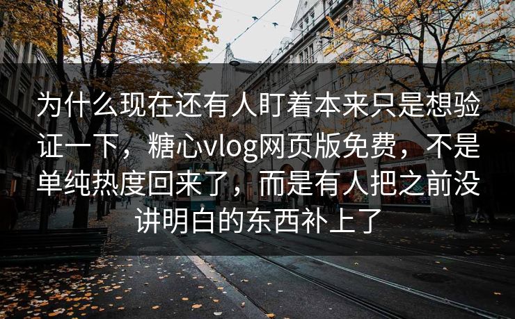 为什么现在还有人盯着本来只是想验证一下，糖心vlog网页版免费，不是单纯热度回来了，而是有人把之前没讲明白的东西补上了