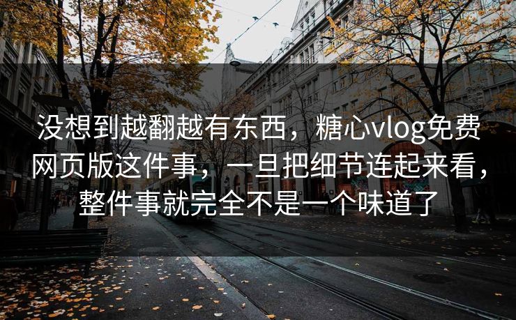 没想到越翻越有东西，糖心vlog免费网页版这件事，一旦把细节连起来看，整件事就完全不是一个味道了